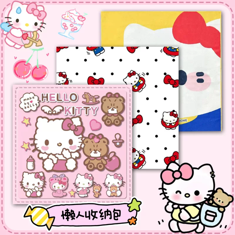 Hello Kitty, cute organizer bag, cosmetic bag, storage system, capacious patch with velcro