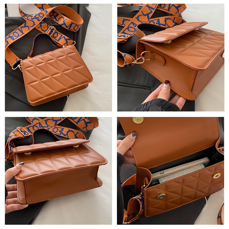 A stylish and simple diamond-shaped small square bag for the autumn and winter of 2024, featuring a solid color and a trendy single-shoulder bag for women undefined