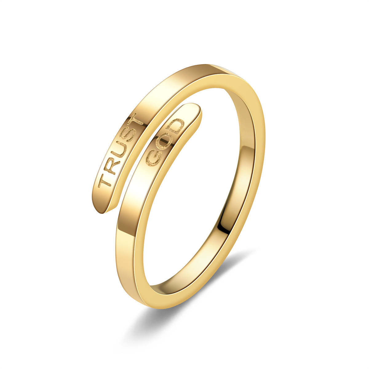 Adjustable Geometric Shell Letter Ring For Women Alloy Band_voghion.com