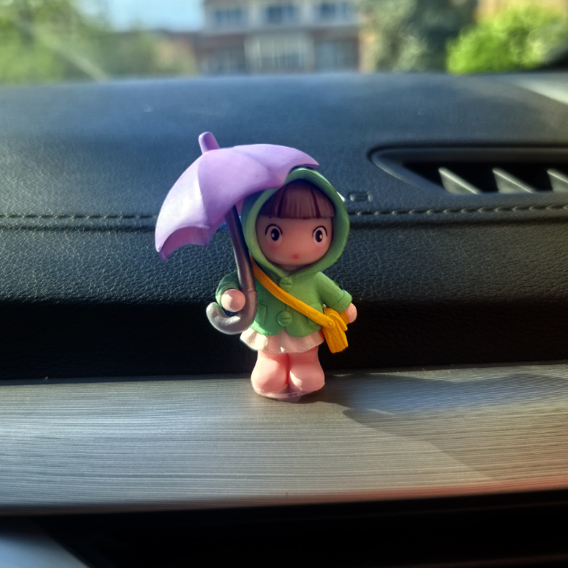 Lindo paraguas de dibujos animados niña decoración de coche accesorios de coche coche consola central de coche productos de decoración de ventana