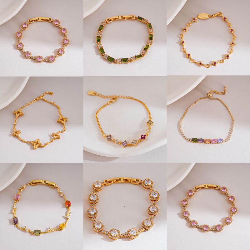 Cross-Border Zircon Flower Pearl Pendant Bracelet European and American Retro Fashion Elegant Bracelet Light Luxury High-End Jewelry for Women Cross-Border Zircon Flower Pearl Pendant Bracelet European and American Retro Fashion Elegant Bracelet Light Luxury High-End Jewelry for Women