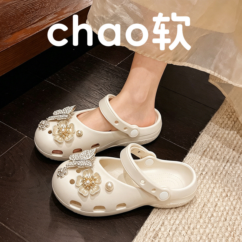 Eva Ballet Clogs for Women, Thick-Soled Non-Slip Closed-Toe Mary Jane Sandals, Beach Outdoor Slippers Wholesale