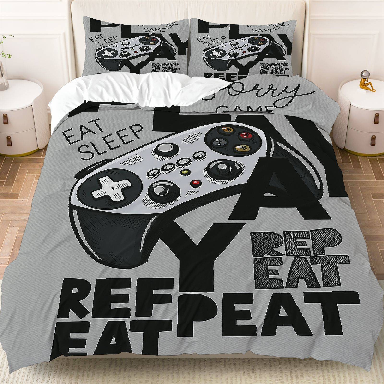 Textil doméstico transfronterizo molienda digital impresión quilt kit mango de juego fuente de fábrica graffiti llevar TEMU / JIT