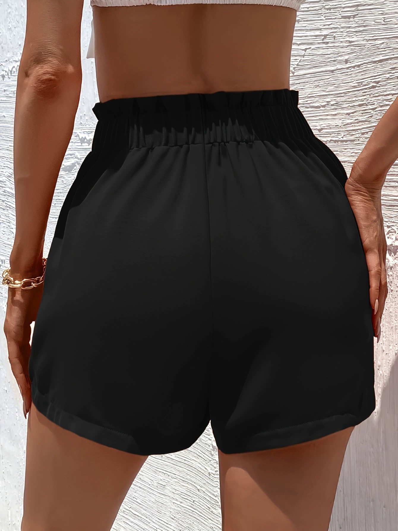 Женские шорты европейского стиля с бантом, плюс сайз 0XL–5XL, чёрные