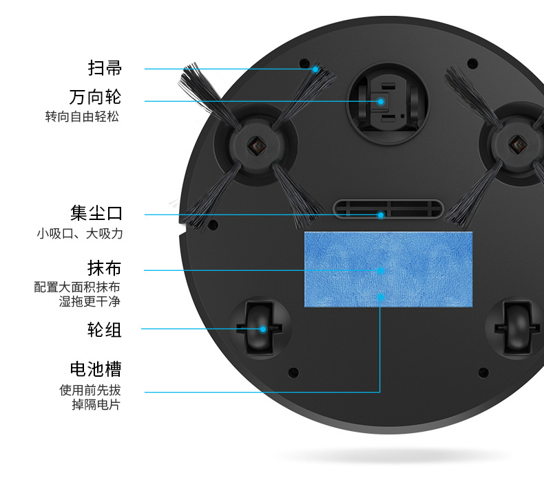 扫地机器人批发小型家用吸扫拖一体机迷你型扫地机器人智能全自动详情11