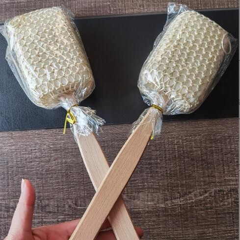 Cepillo de masaje de doble cara cepillo de baño de cuerpo de cerdas de bala mango de madera cepillo de Loofah Nanzhu Hemu cepillo de baño
