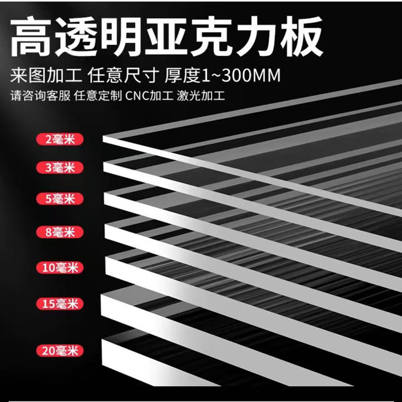 高透明亚克力板有机玻璃透光隔板厚板塑料板加工diy动漫立牌批发