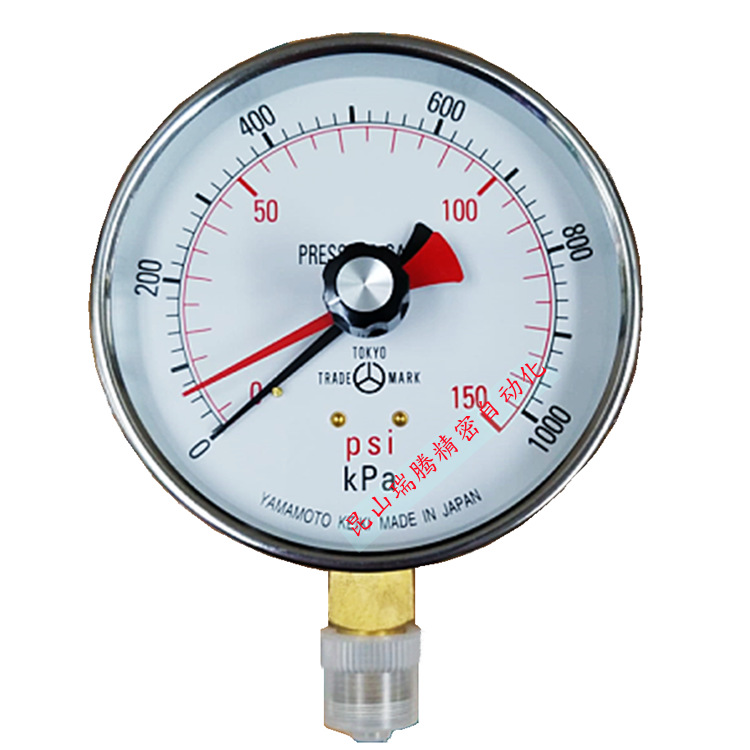 AT-G3/8-100X150psiX1000kPa山本计器YAMAMOTO外调设置针压力表