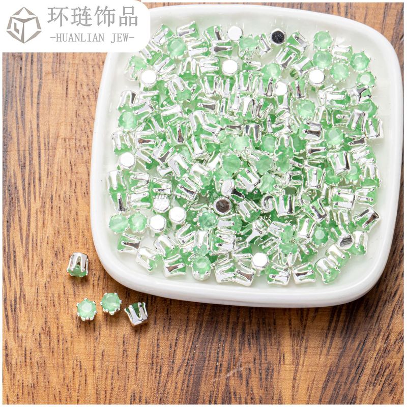 【ラウンドキャットアイクロー ダイヤモンド】ジルコン色保持DIY手作りビーズ素材ブレスレットジュエリーアクセサリー体験パック|undefined