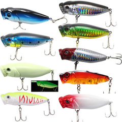Factory wholesale 7cm/8.5g surface-level wobbler set—hard bait, artificial lure, and jerkbait featuring built-in steel beads for bass and mandarin fish.