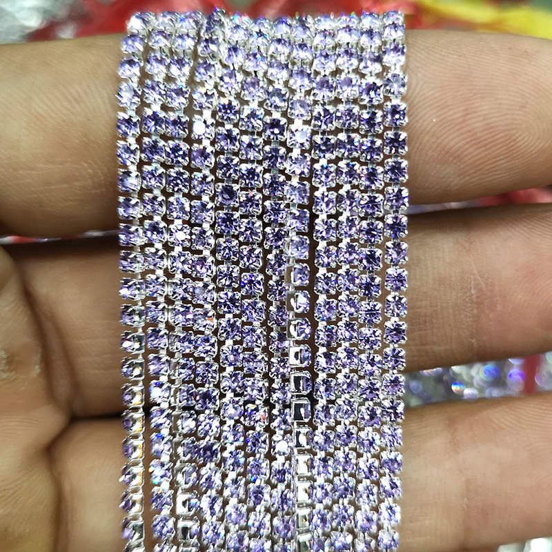 Silver bottom crystal purple