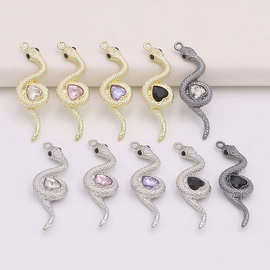 合金镶仿钻小蛇吊件 项链手链耳环挂件车载工艺品手工DIY饰品配件