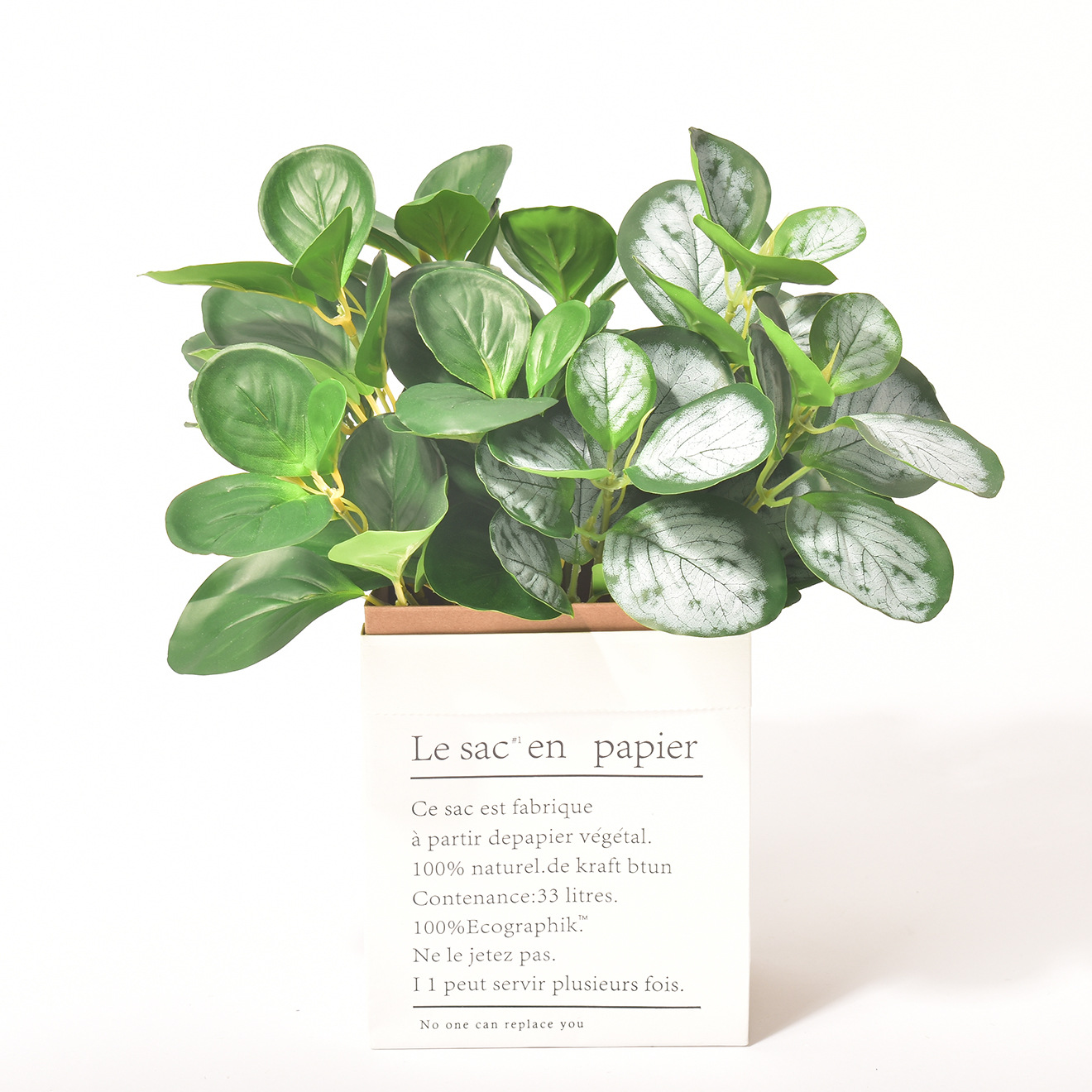 仿真5叉豆瓣叶 假绿植盆栽植物配材橱窗卧室造景布局装饰手感叶子