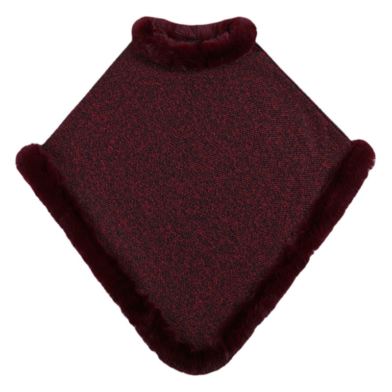 2025 nueva imitación de piel de conejo rex bufanda de piel para mujer chal tejido pequeño ropa exterior para mujer primavera y otoño versátil estilo de exportación suelto.