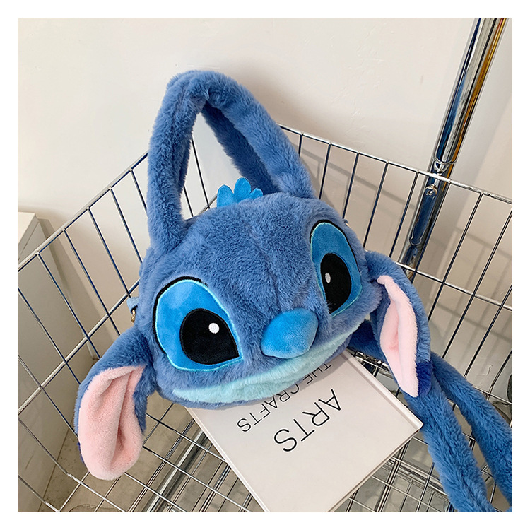 Bolso de Mano de Felpa con Forma de Osito o Stitch, Lindo, Estilo Coreano, Bandolera, Regalo, Venta por Mayor