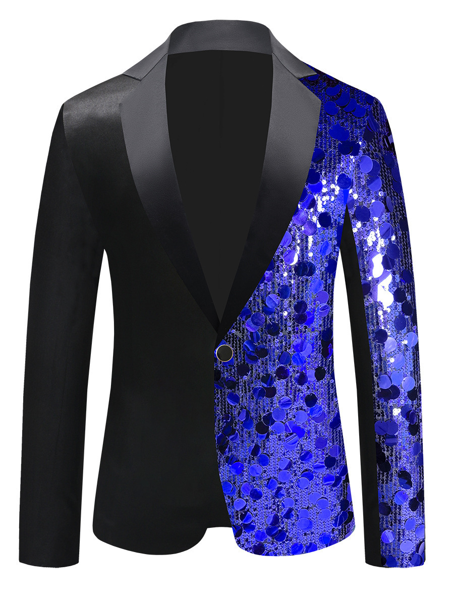 Costume da ballo con blazer e paillettes da uomo, nuovo per Halloween, costume da presentatore, europeo e americano, transfrontaliero_voghion.com