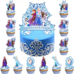 クロスボーダー アナと雪の女王 ケーキデコレーション カードインサート 誕生日ケーキオーナメント 子供の誕生日ケーキ