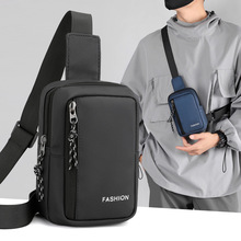 时尚潮流字母单肩斜挎包商务简约男士胸包日常个性便携旅行挎包男