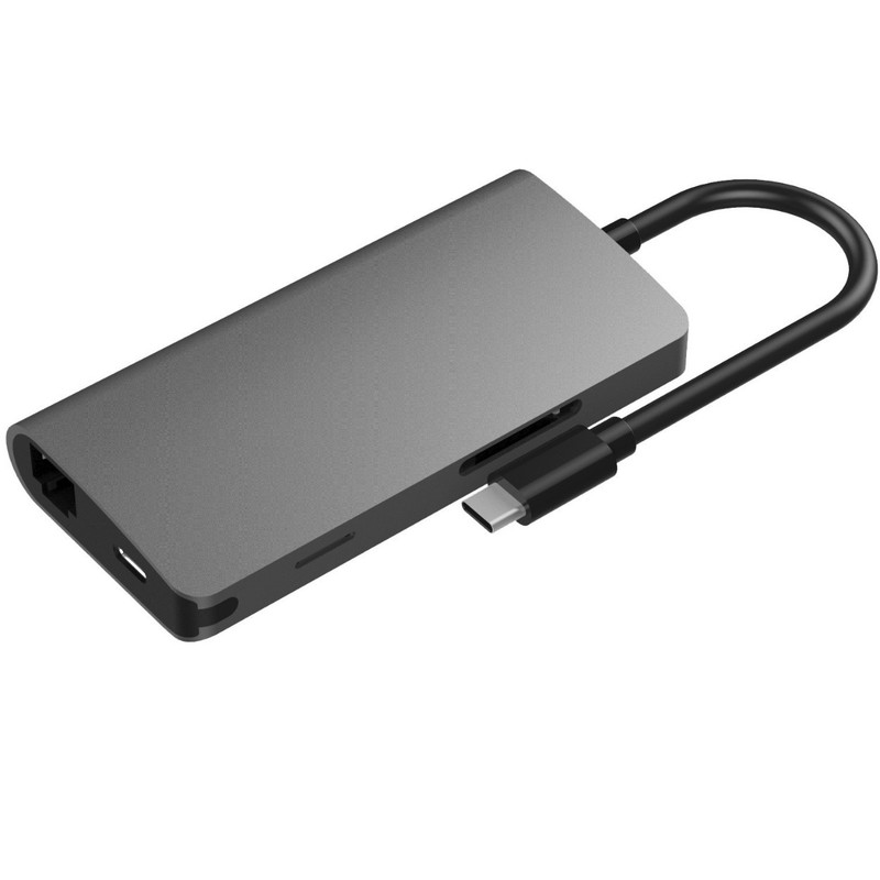 8-in-1 ドッキング ステーション タイプ C - PD 高速充電ハブ ギガビット ネットワーク ポート HD HDMI ハブ SD/TF カード リーダー|undefined