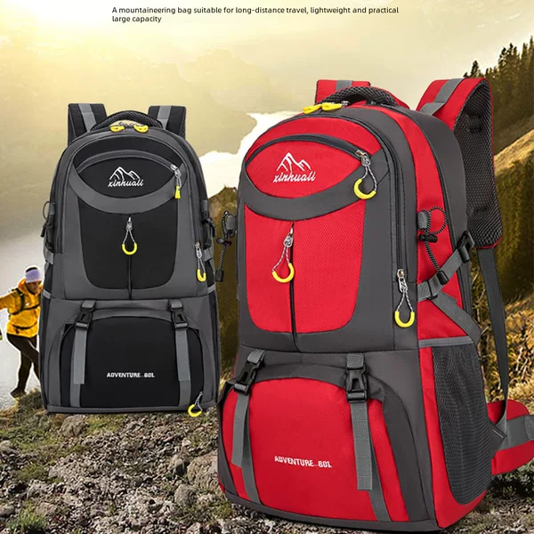 Outdoor Mountaineering Bag Hiking Men and Women 60L Large Capacity Backpack Fashion Casual Travel Backpack Lightweight Sports Bag