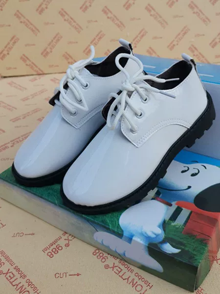 Boys' Shoes, Children's Leather Shoes, Boys' Performance Shoes, School Student Chorus Shoes, Lace-Up, Shiny Black