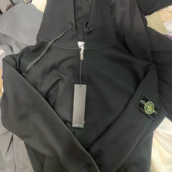 New autumn and winter cross-border hooded zip-up jacket STONE Compass Stone badge long-sleeve island round-neck sweatshirt
