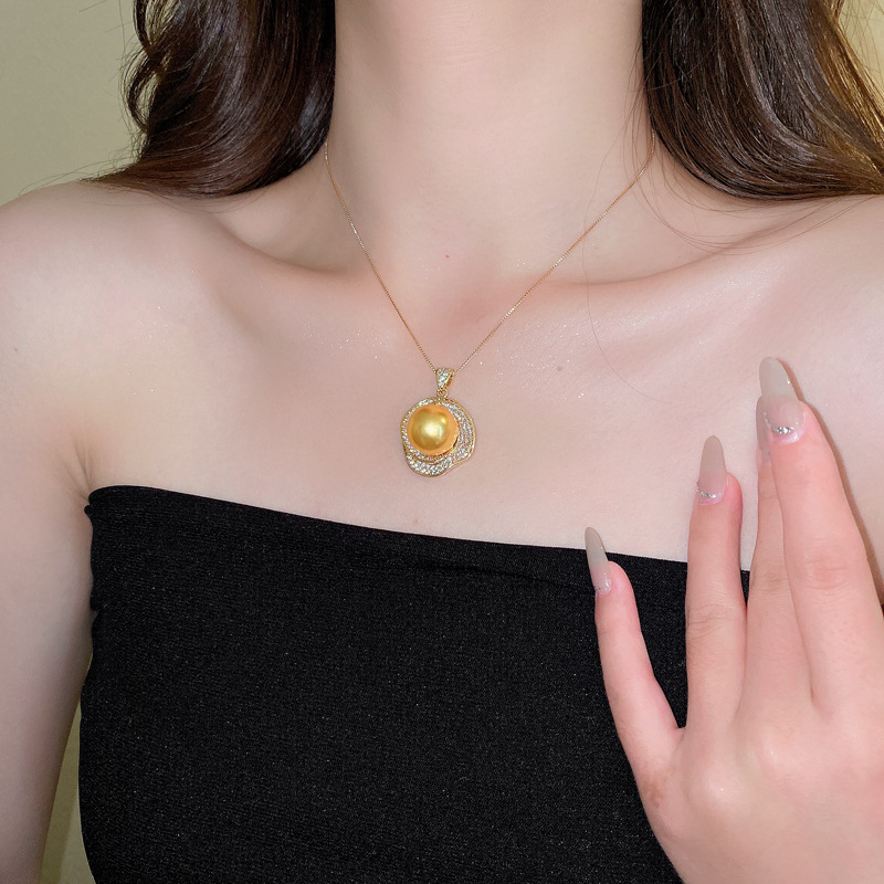 Flor de circón medieval, collar de perlas, aretes, conjunto de anillos, cadena de clavícula de todo fósforo de moda, joyería de lujo de alta gama ligera