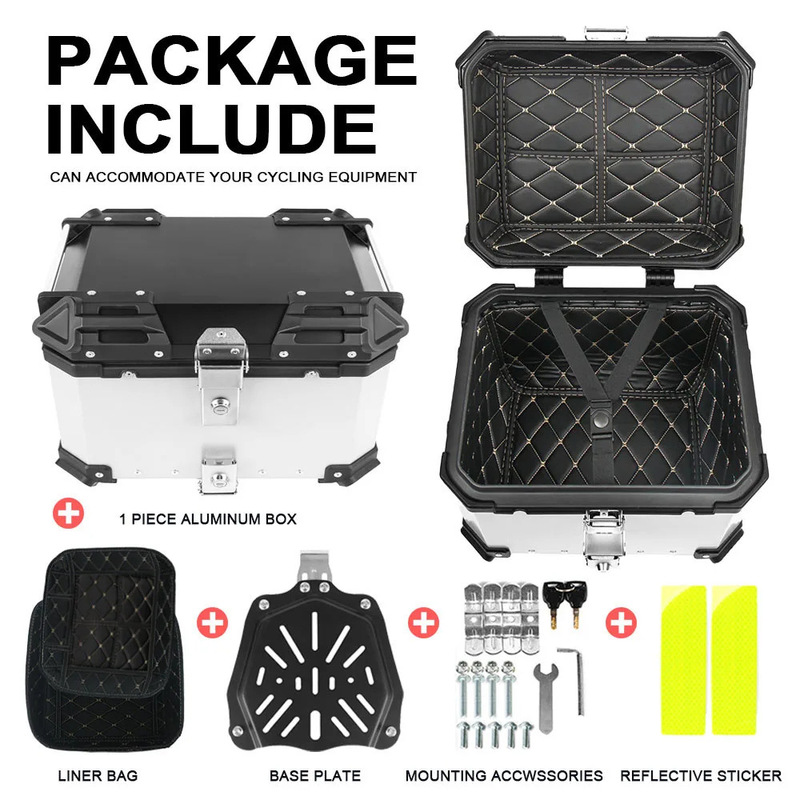 Universal 28L/32L/36L/45L/55L/65L/80L/85L/100L Motorcycle Universal Aluminum Alloy Tail Box