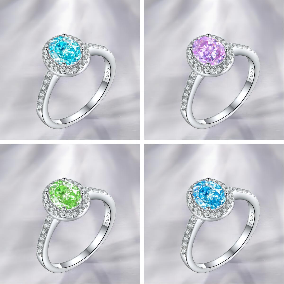 7g Weight High Carbon Diamond Inlay Material Rings Classification 1 Piece Quantity Holiday, Daily Occasion 925 Sterling Silver Material Heart Shape Pattern Women's Gender Inlay Design Simple Style, Classic Style Style 925 Sterling Silver High Carbon Diamond Heart Shape Rings 3