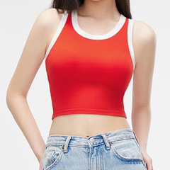 Contrast color yoga vest for women, sexy beautiful back on the outside, sports suspenders on the inside, bottoming tube top, fitness vest