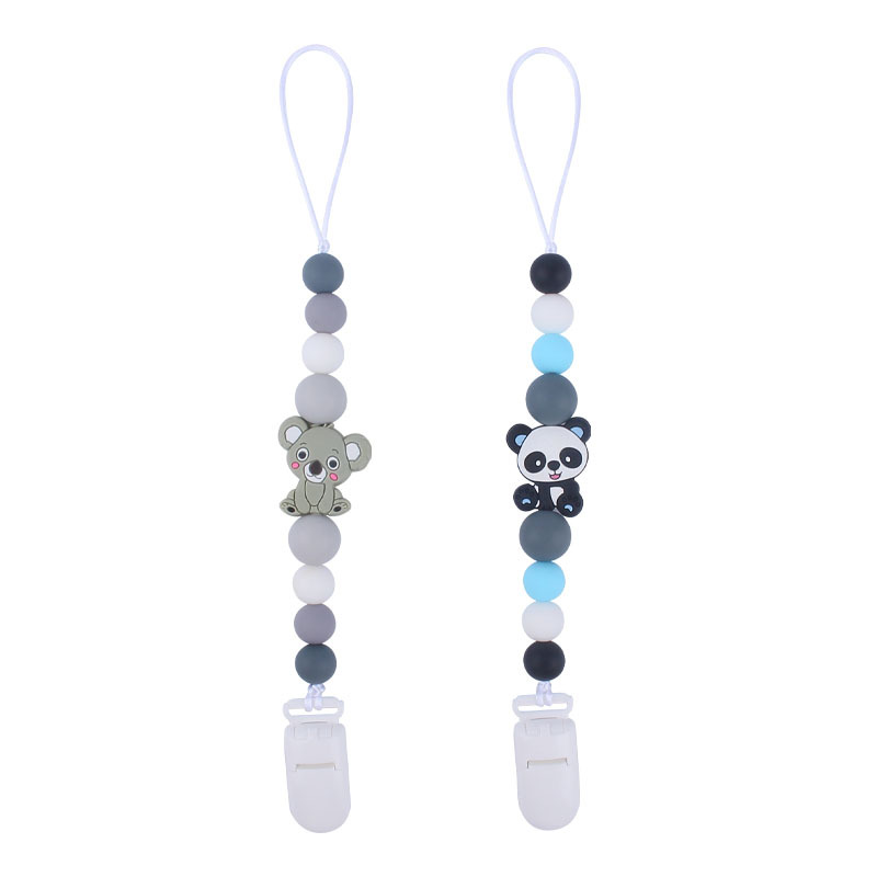 Bebé suministros de dibujos animados animal serie dos conjuntos Bebé dibujos animados unicornio mordedor pezón cadena anti-caída