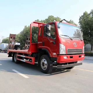 国六陕汽轩德X9平板运输车150挖机平板车 小挖机拖车拉挖机板车