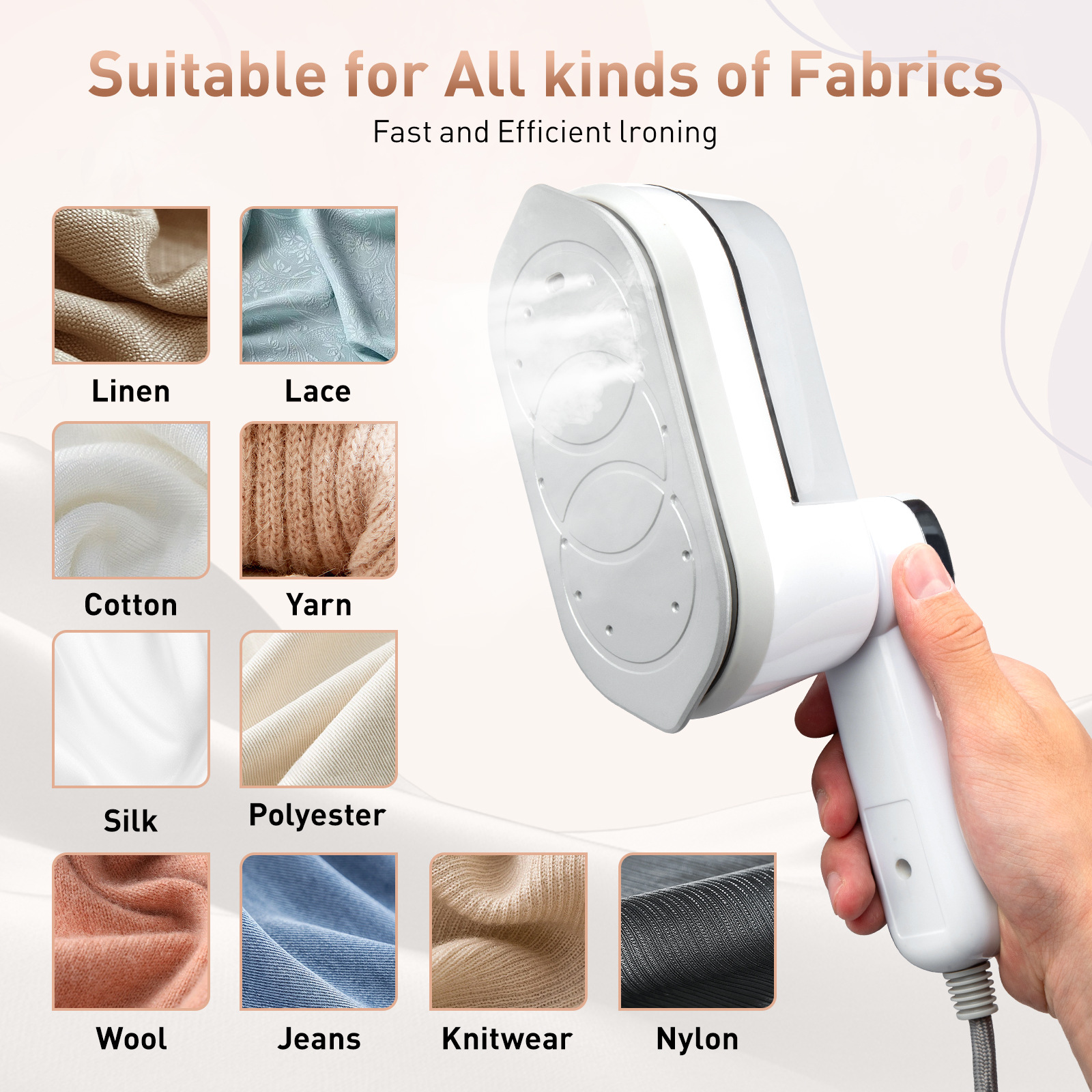 Handheld Garment Steamer Electric Iron With Detachable Water Tank_voghion.com