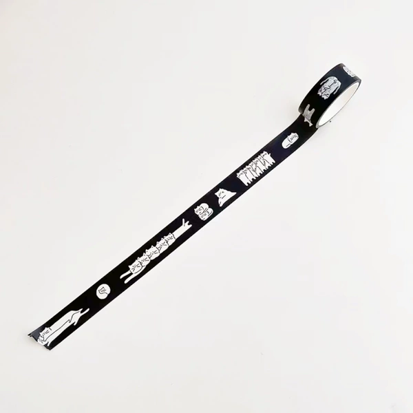 Washi tape—black lazy cat