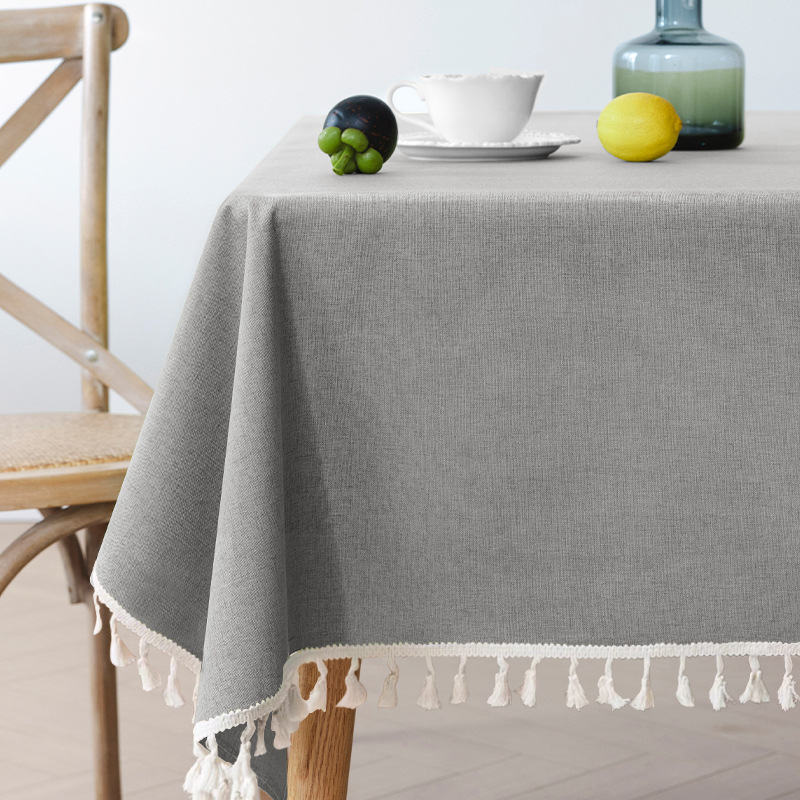 Manos de mesa a prueba de agua a prueba de aceite, algodón, lino, tela de mesa de comedor de color sólido, tela de mesa de té a prueba de agua a prueba de aceite sin lavado