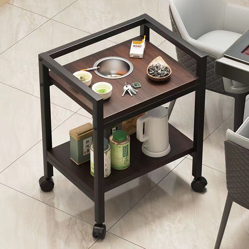 多功能置物架烟灰缸搁板棋牌室水杯架客厅小边几可移动双层置物架