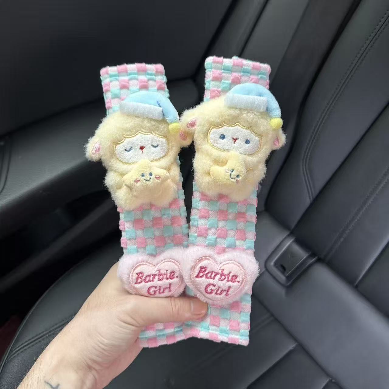 Original Cartoon Cute Little Sheep Safety Belt Anti-Neck Chafing Four-Season Universal Safety Belt Shoulder Pad Set Decoration