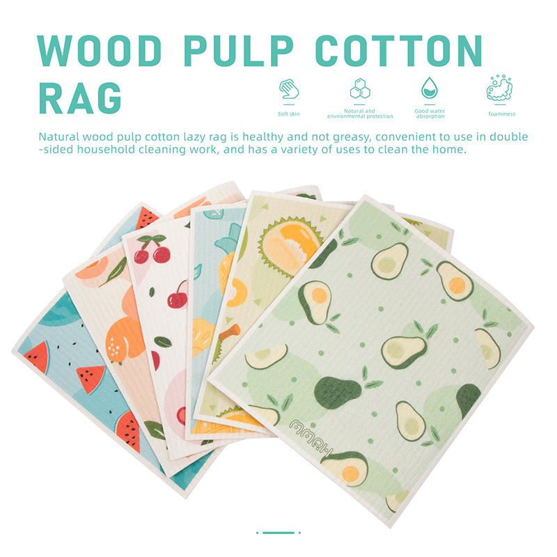 跨境亚马逊瑞典木浆棉洗碗布吸水百洁布油懒人洗碗巾厨房德国抹布