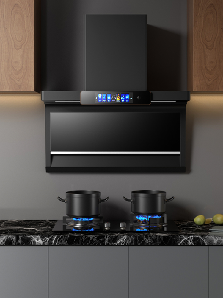 In-Stock Brand Top-Side Dual Suction Range Hood for Home Use, First-Class Energy Efficiency, High Suction, Voice-Controlled Kitchen Range Hood and Stove Exhaust