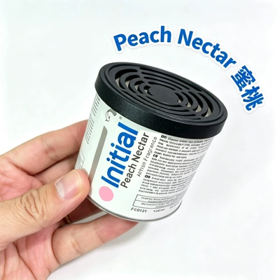 canister, perfume liquid essential oil: Car Perfume Aromatherapy - peach-nectar