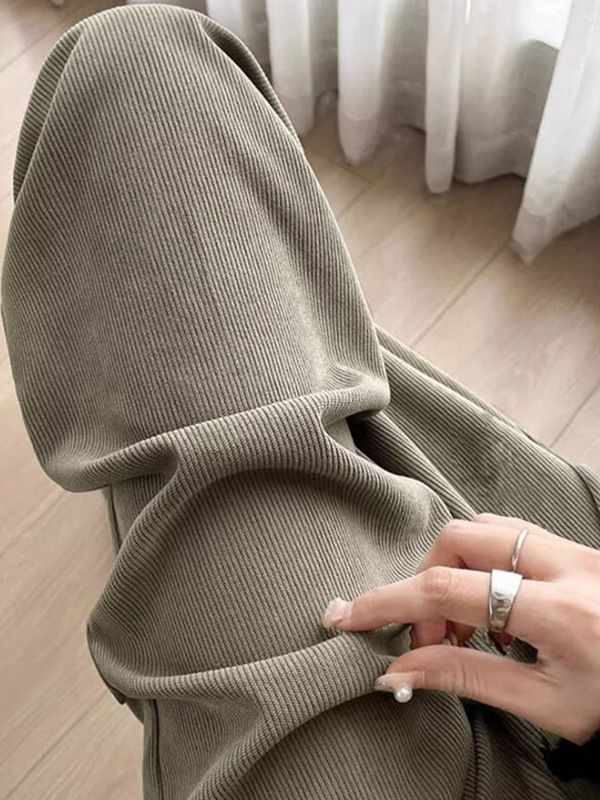 大码mm200斤休闲裤女修身显瘦秋冬加厚阔腿裤女装休闲直筒运动裤|undefined