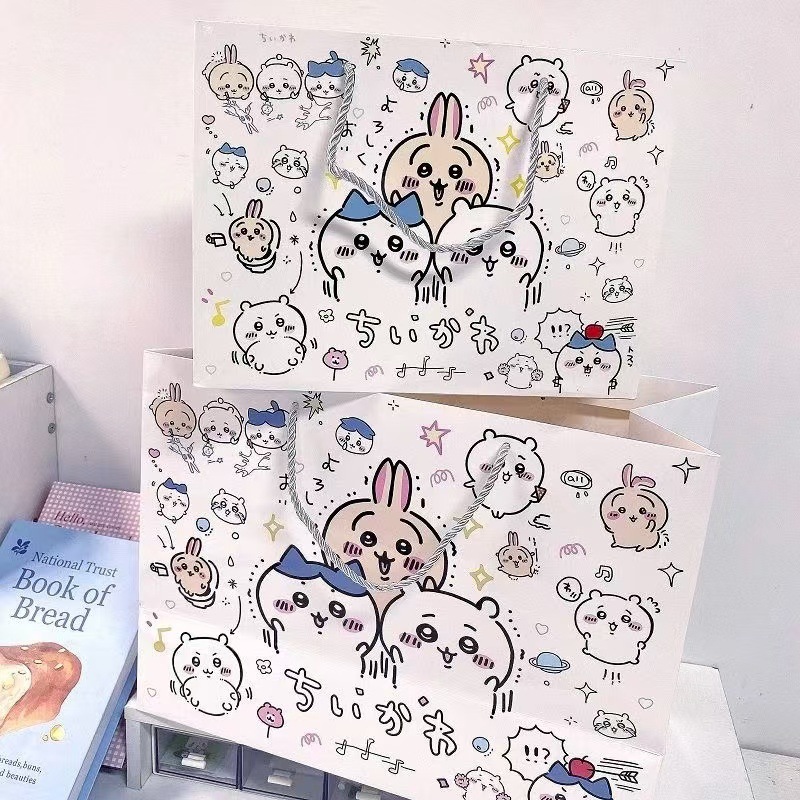 吉伊卡哇礼品袋简约卡通可爱精美包装外出购物大容量手提生日礼物