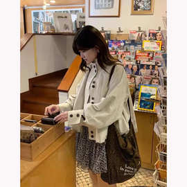 2025新款小个子花苞型短外套女秋季新款工装宽松通勤夹克百搭上衣