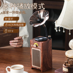 レトロ木目調 Bluetooth スピーカー レコードプレーヤー型スピーカー ポータブル レトロ ビニール レコード プレーヤー カード Bluetooth スピーカー