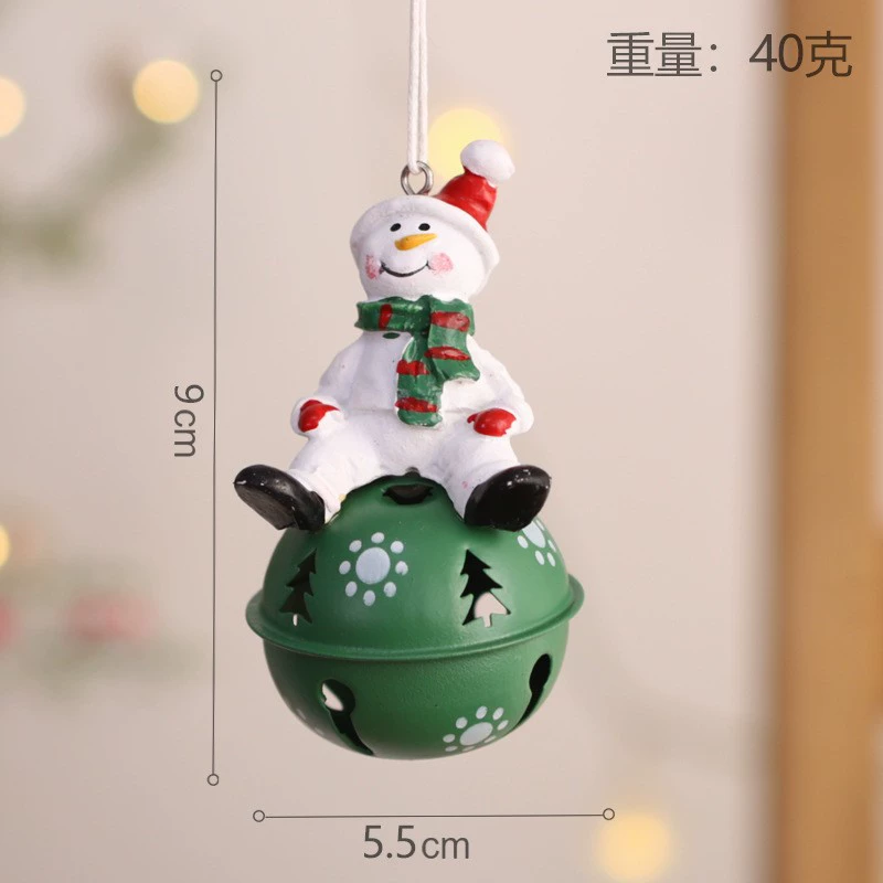 Hanging bell ornament, Christmas pendant, 15 cm, bell/snowman/elk designs