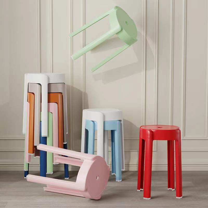 塑料凳子家用儿童圆凳现代简约创意客厅可叠放摞餐桌塑胶椅子