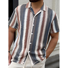 Y 75748 Men's hollow breathable shirt ��ʿ�Ų��ο�͸������
