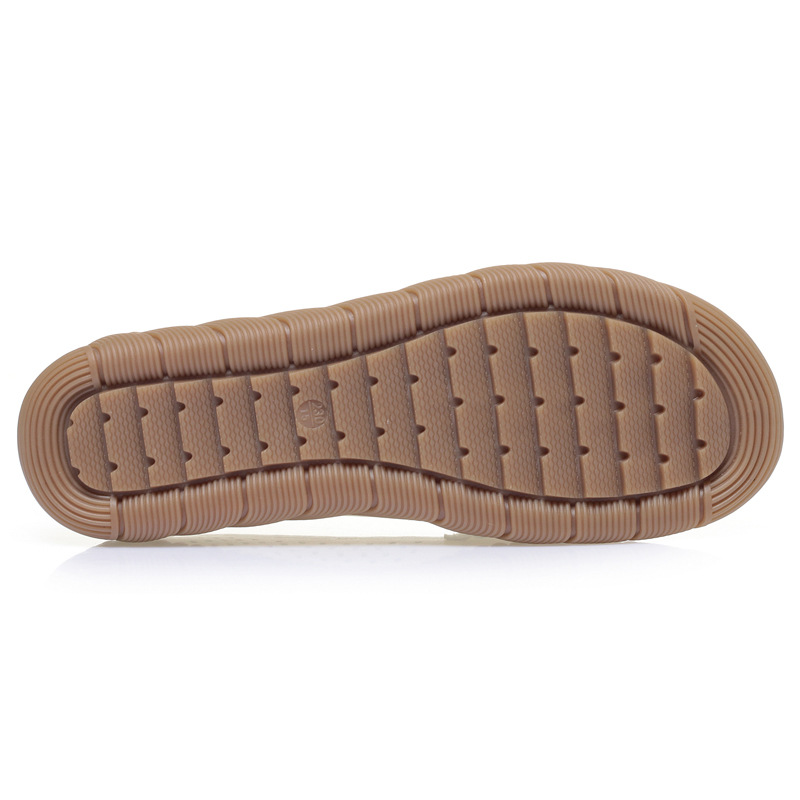 Giày sneaker nữ da thật đế mềm thoải mái, phù hợp người lớn tuổi, size lớn — Be【Kiểu giày đơn】