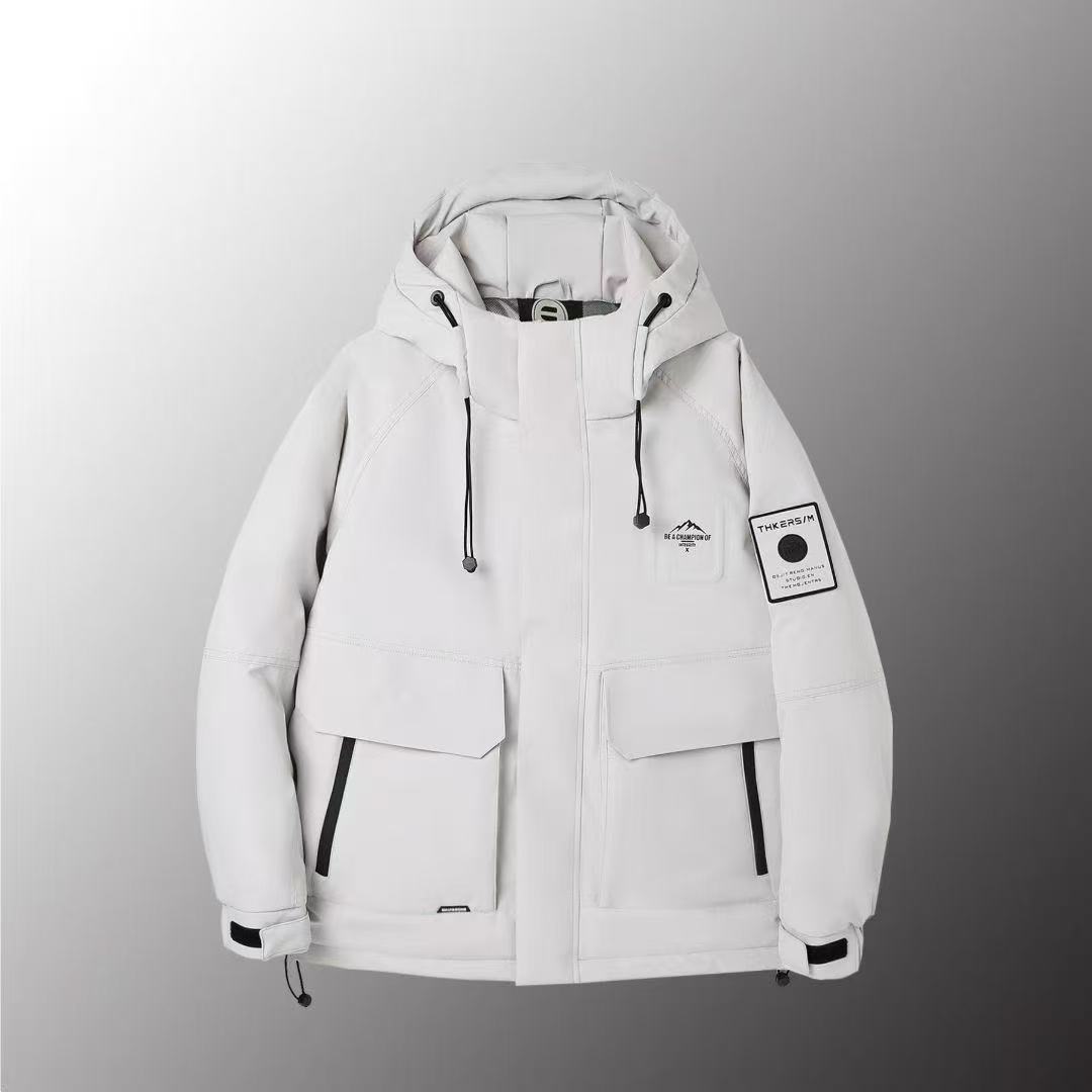 鸭鸭2025冬季新款加厚棉衣男士休闲冲锋衣棉服潮牌工装夹克外套男