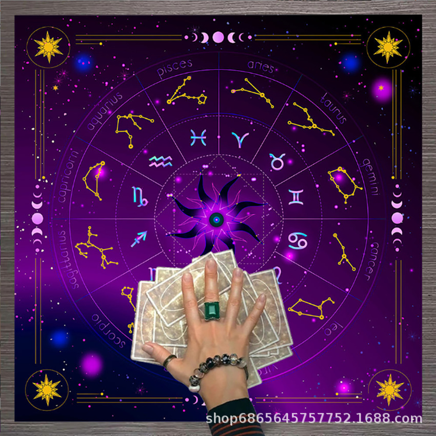 塔罗牌桌布Tarot Tablecloth布垫曼陀罗生命树蝴蝶花海绒布桌布